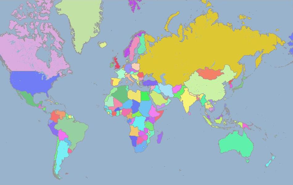 Карта мира 1991 года