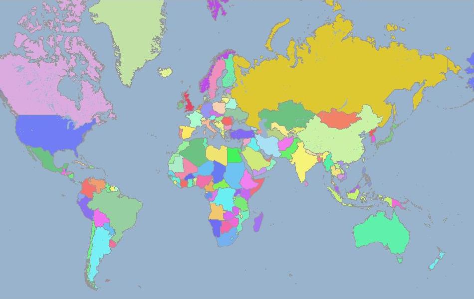 Карта мира 1992 года